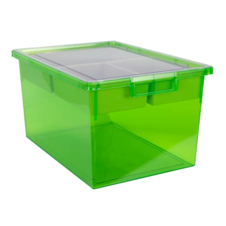 Bin, Tray, Tote, Green, High Impact Polystyrene, 12.25 In W, 9 In H